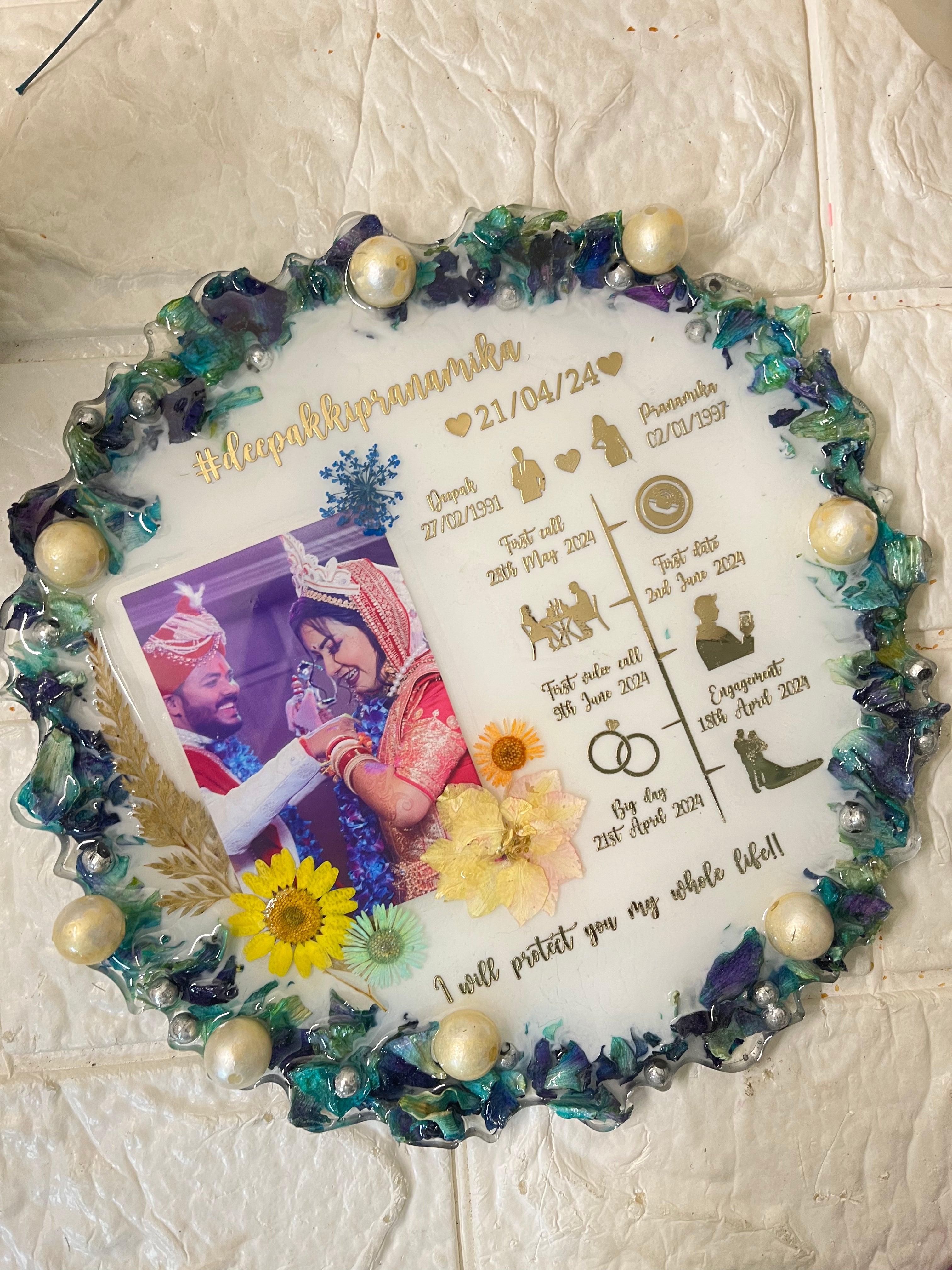 8 inch Couple Journey/Time Resin Frame