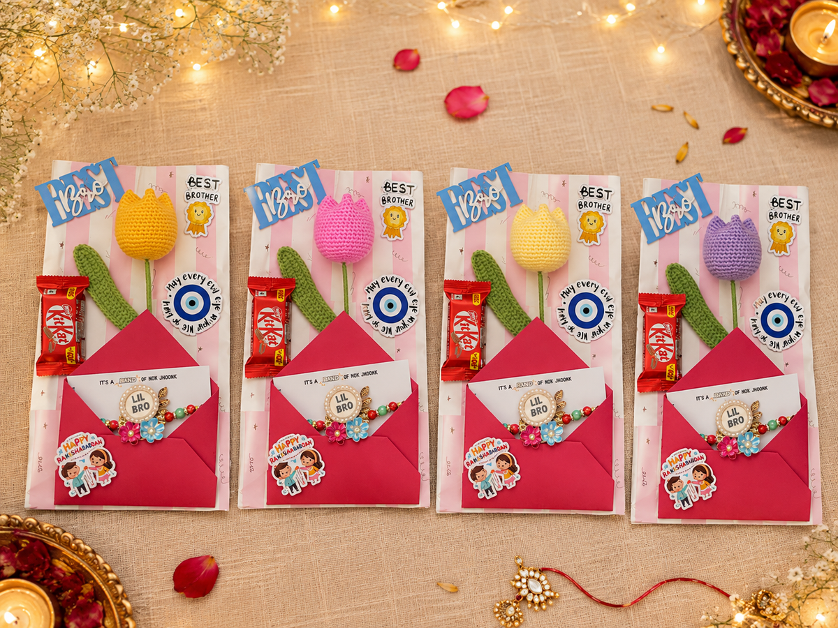 Tulip Forever Flower Rakhi Card