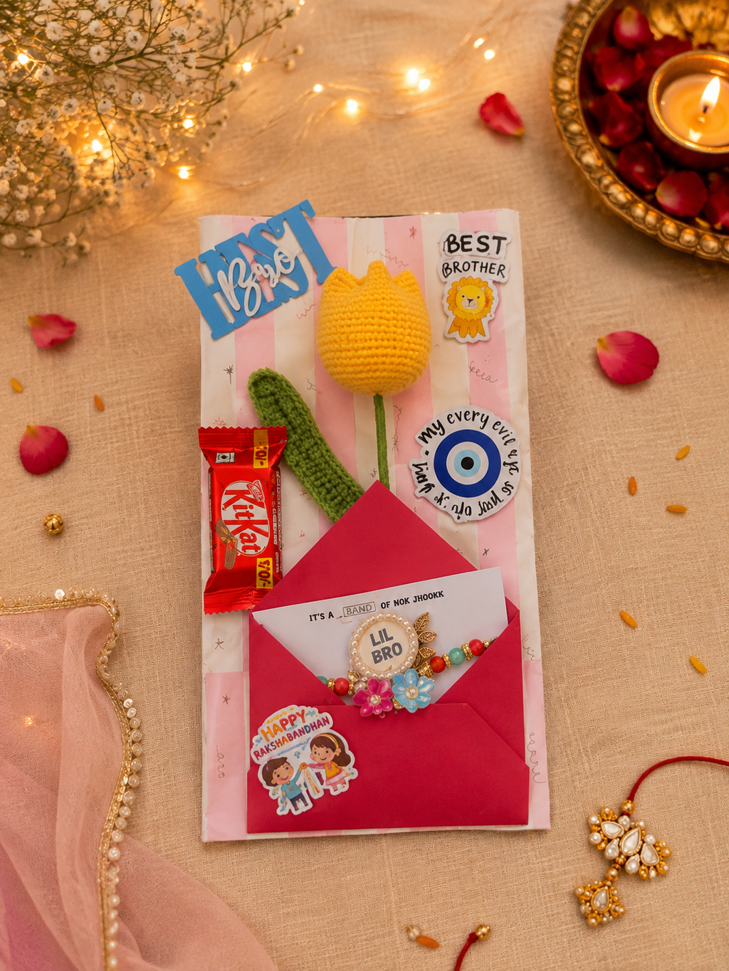 Tulip Forever Flower Rakhi Card