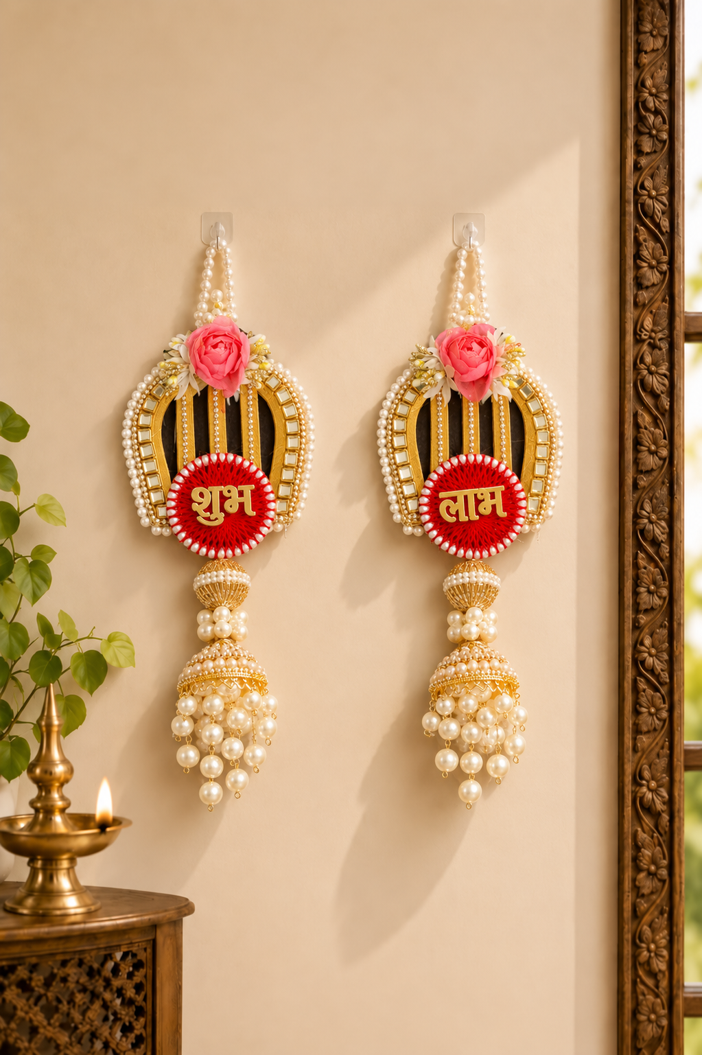 Jharokha Themed Shubh Labh (Red)