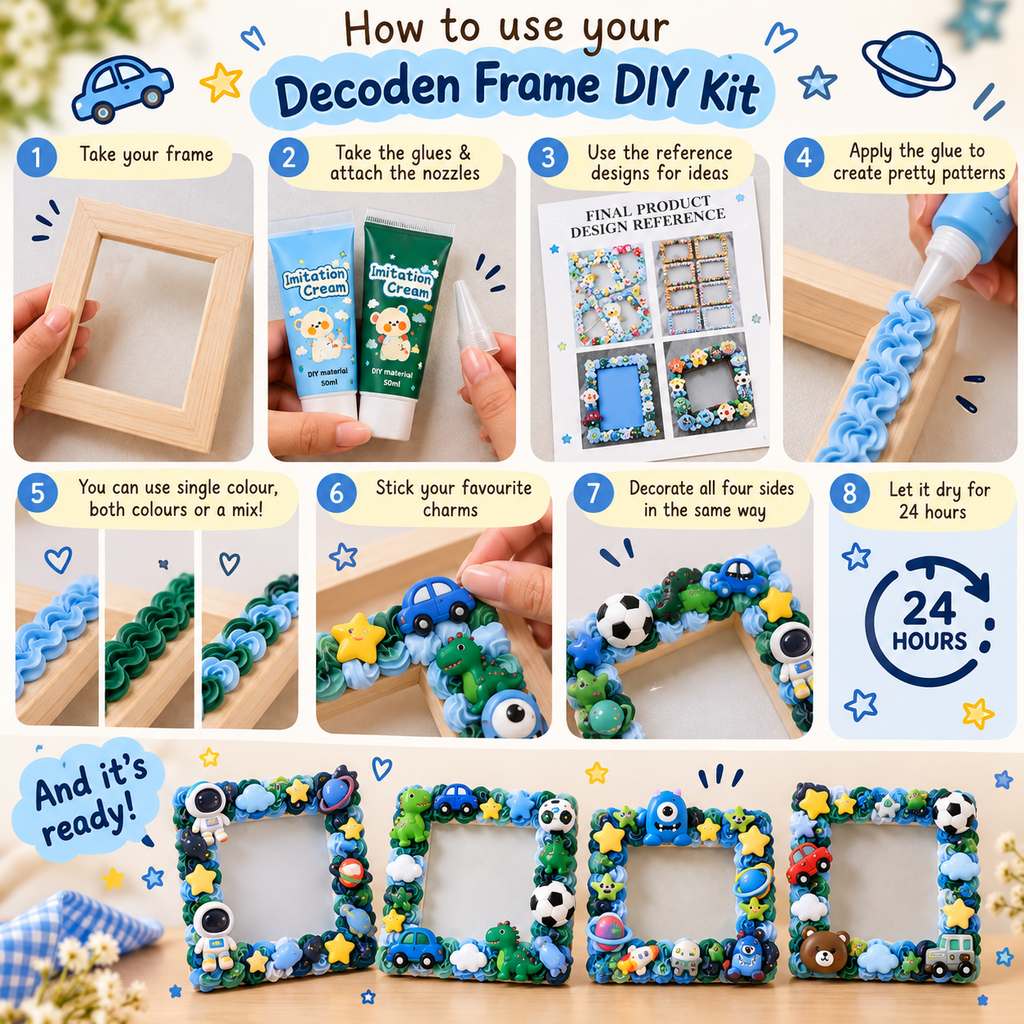 7X5 inch Decoden Charms DIY Kit (For Boys)