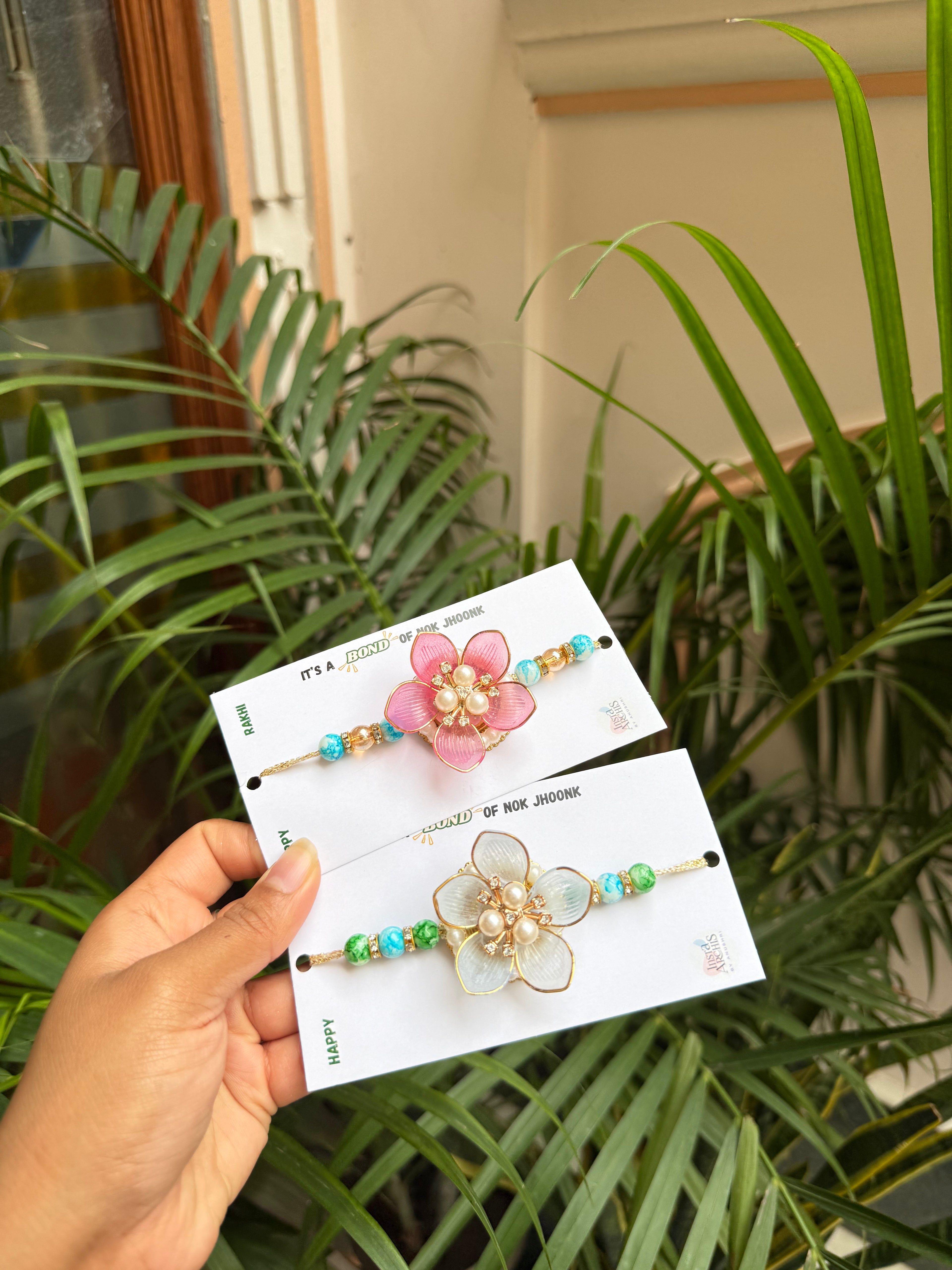 Beaded Flower Rakhi (Design 2)