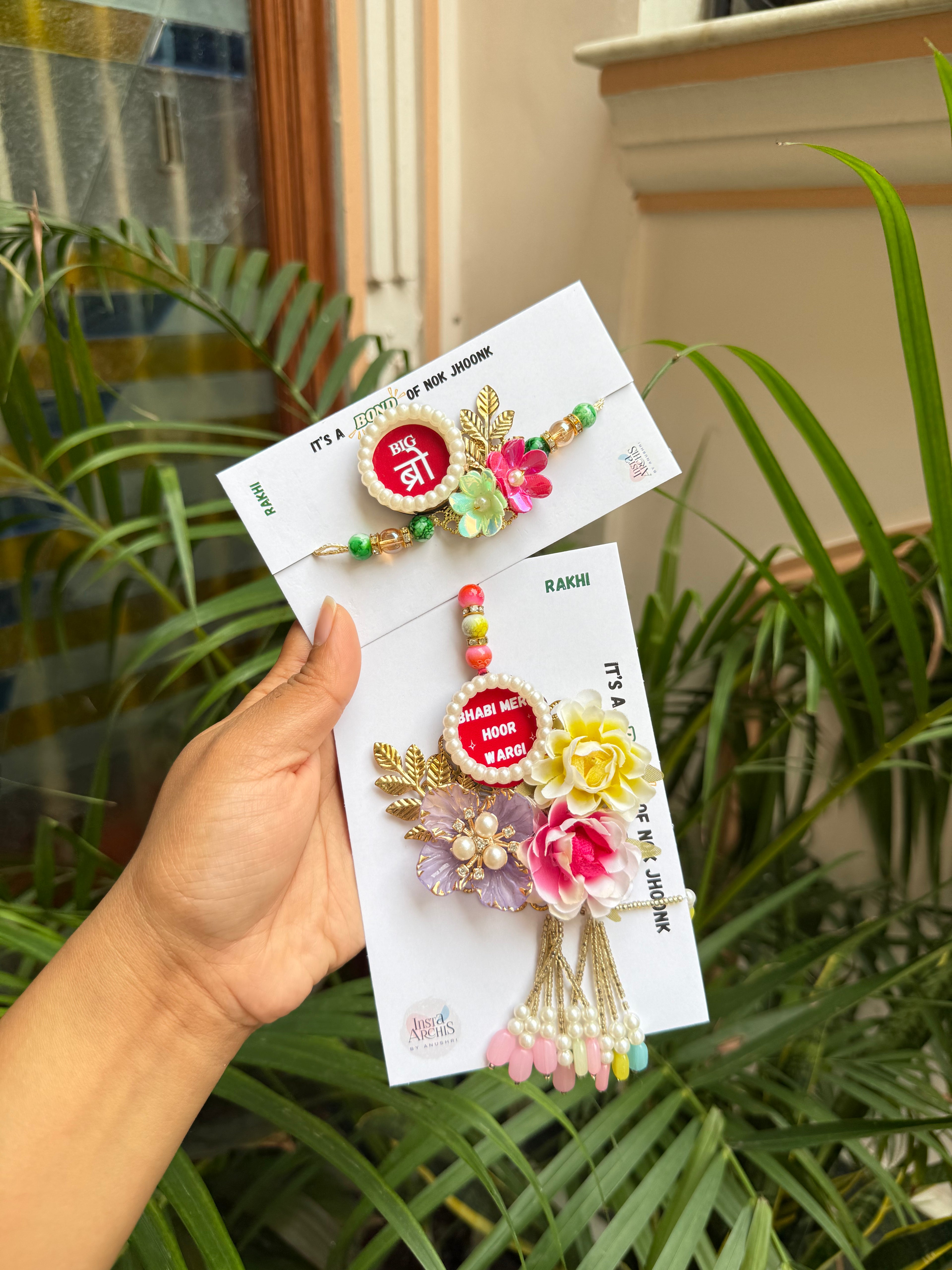 Red Lumba-Rakhi combo for bhaiya-bhai