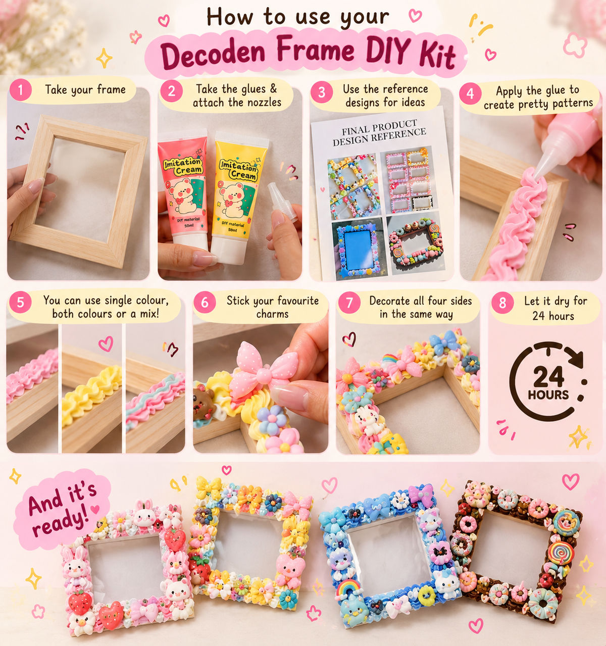 4x4 inch Decoden Charms DIY Kit (For Girls)