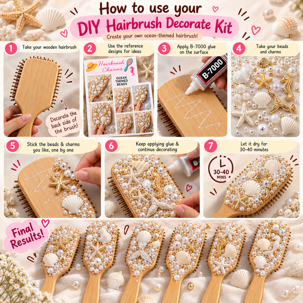 DIY Hairbrush Decoration Kit (For Girls)